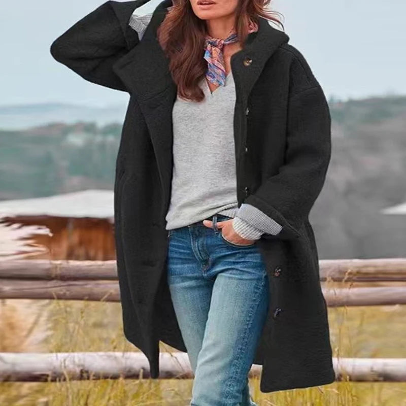 Anna – Cappotto Elegante Donna con Cappuccio Invernale