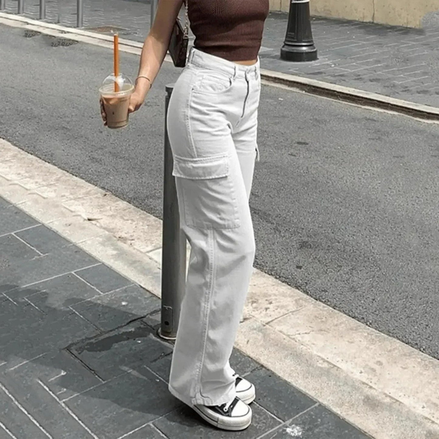 Vittoria - Pantaloni Cargo Casual da Donna dal Taglio Moderno