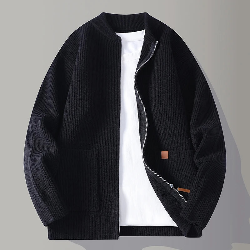 Giuseppe - Cardigan Uomo con Cerniera e Tasche