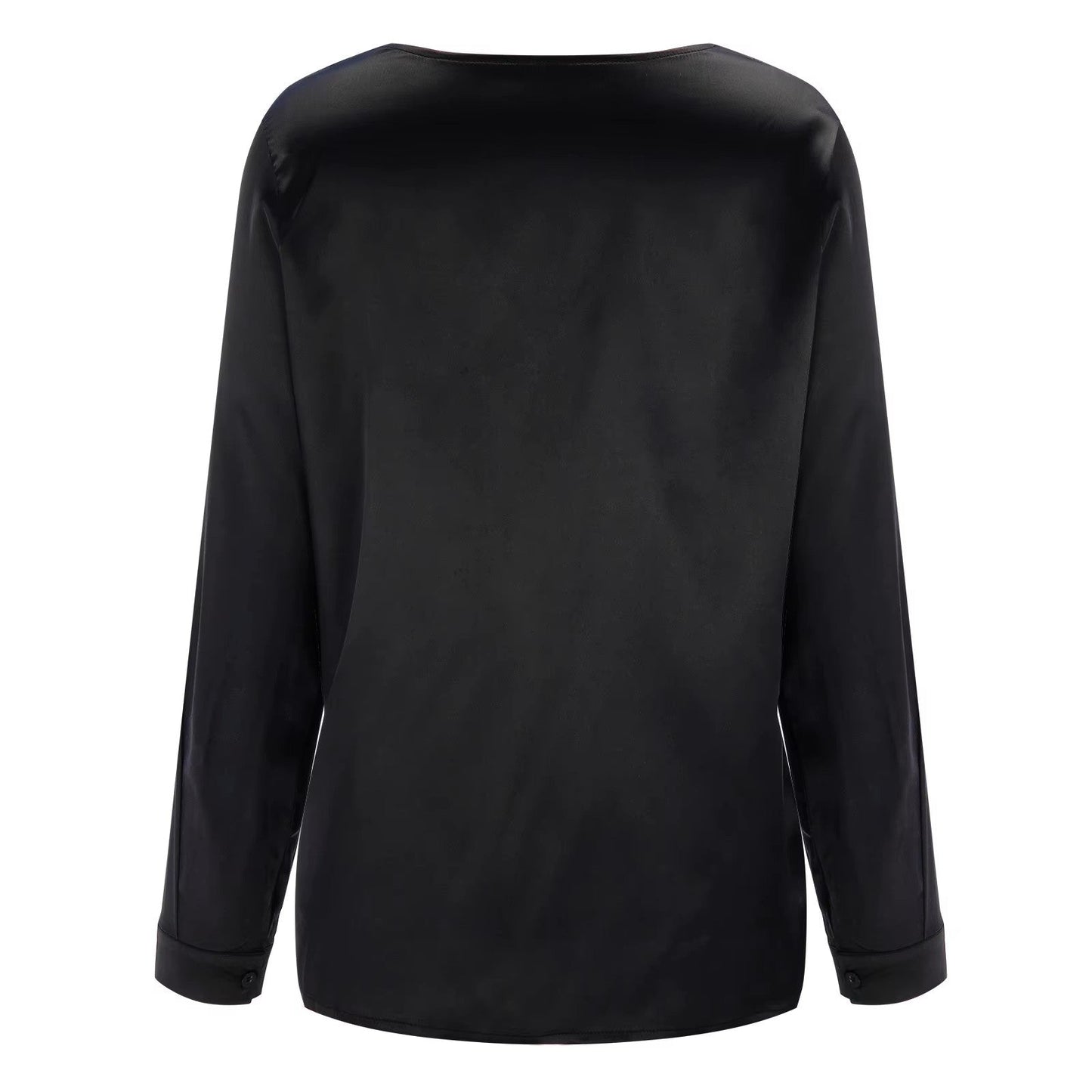 Mafalda – Camicia in Raso con Scollatura Profonda Elegante