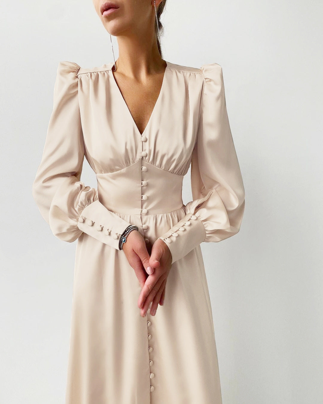Tinni - Abito midi in raso elegante da donna