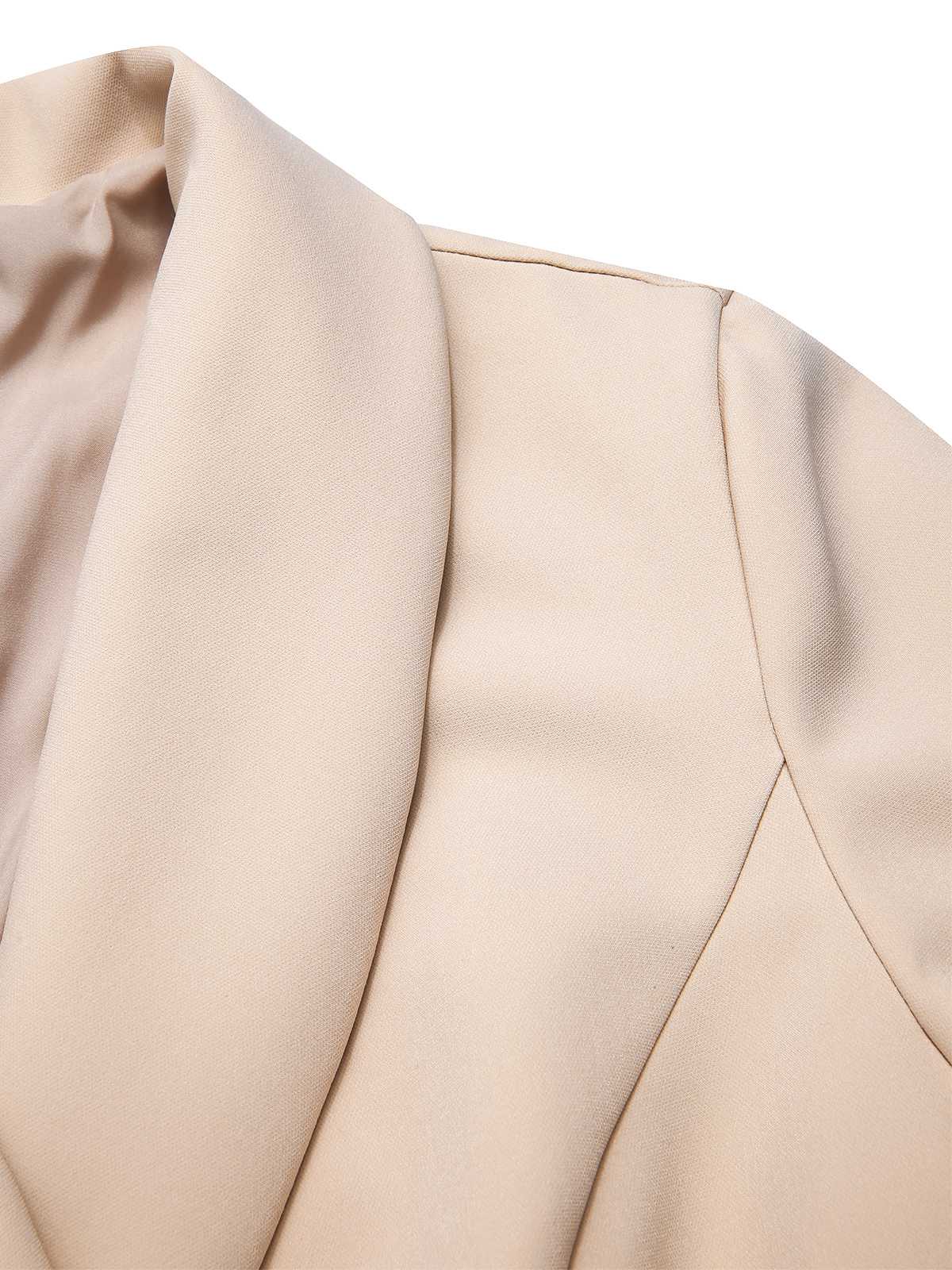 Ezia - Cappotto color crema con collo a scialle