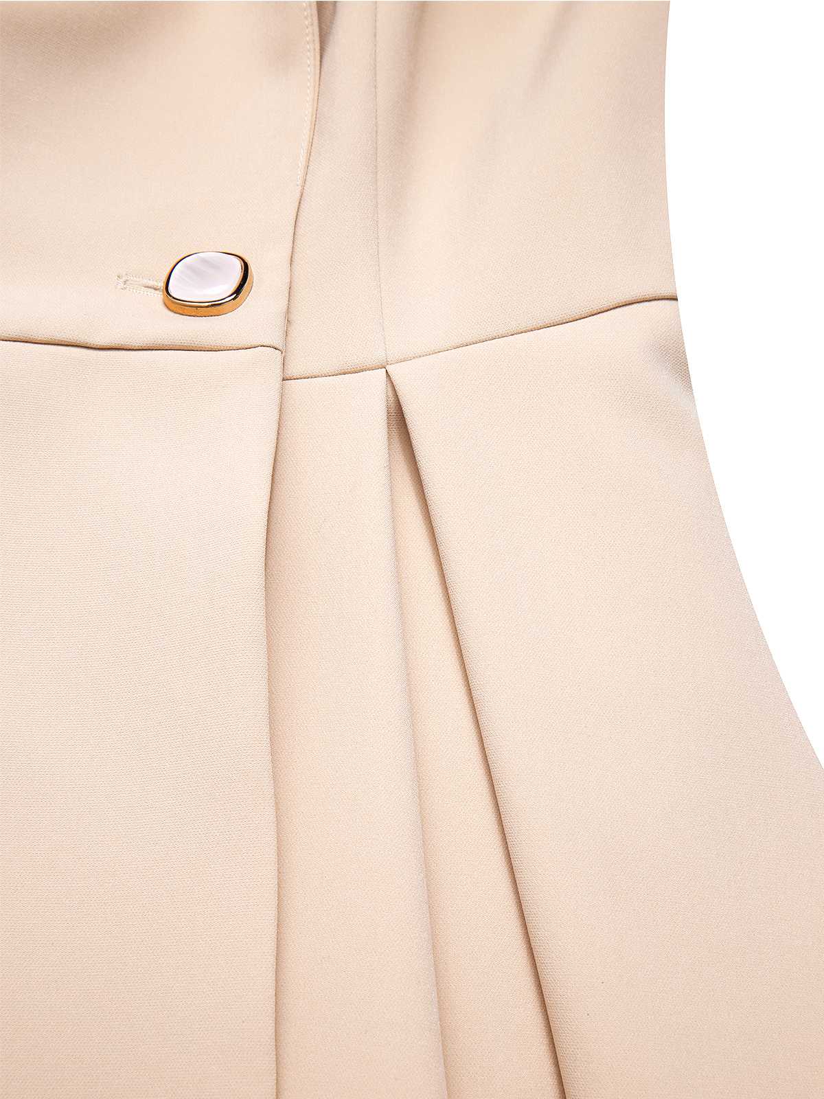 Ezia - Cappotto color crema con collo a scialle