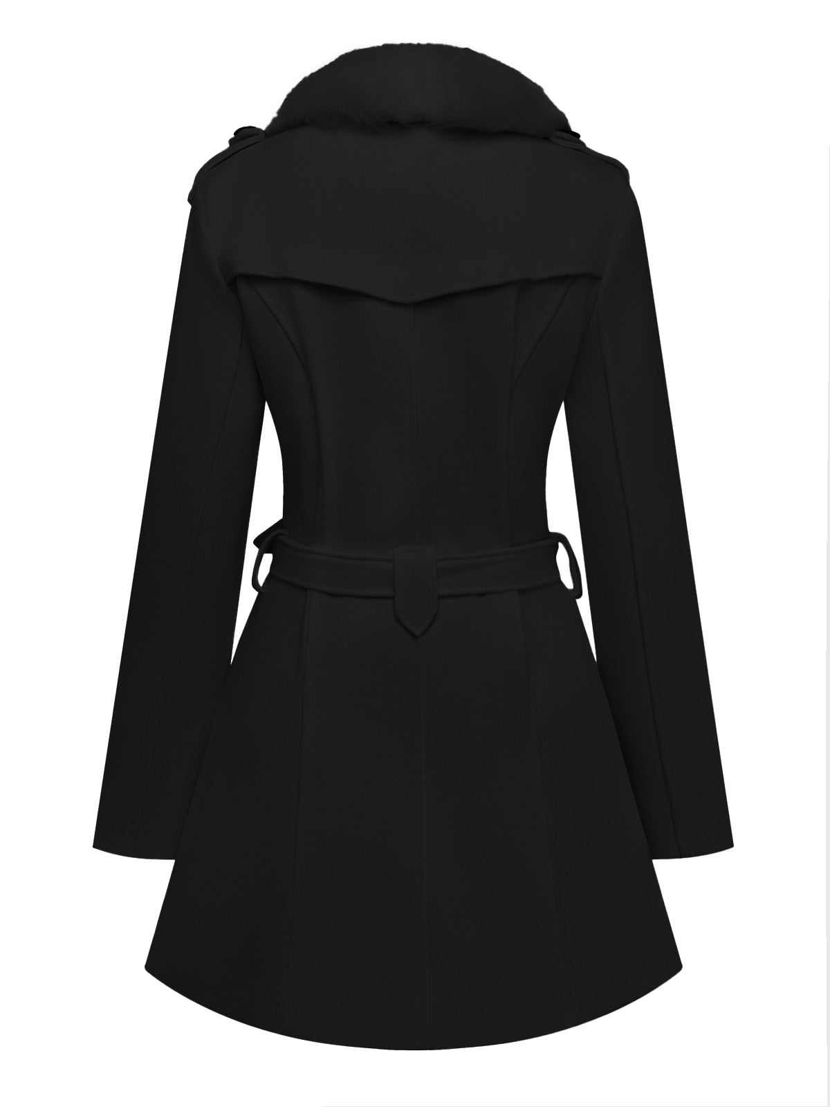 Faustina - Cappotto con colletto in pelliccia sintetica rimovibile
