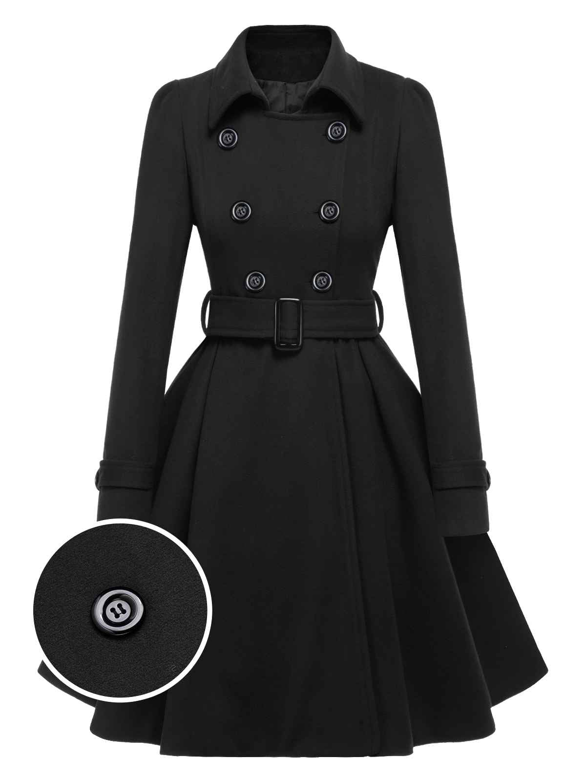 Eva - Cappotto slim monocromo con revers elegante