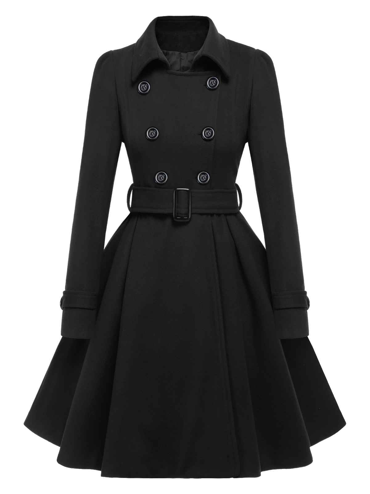Eva - Cappotto slim monocromo con revers elegante