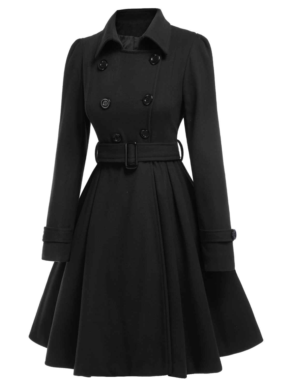 Eva - Cappotto slim monocromo con revers elegante