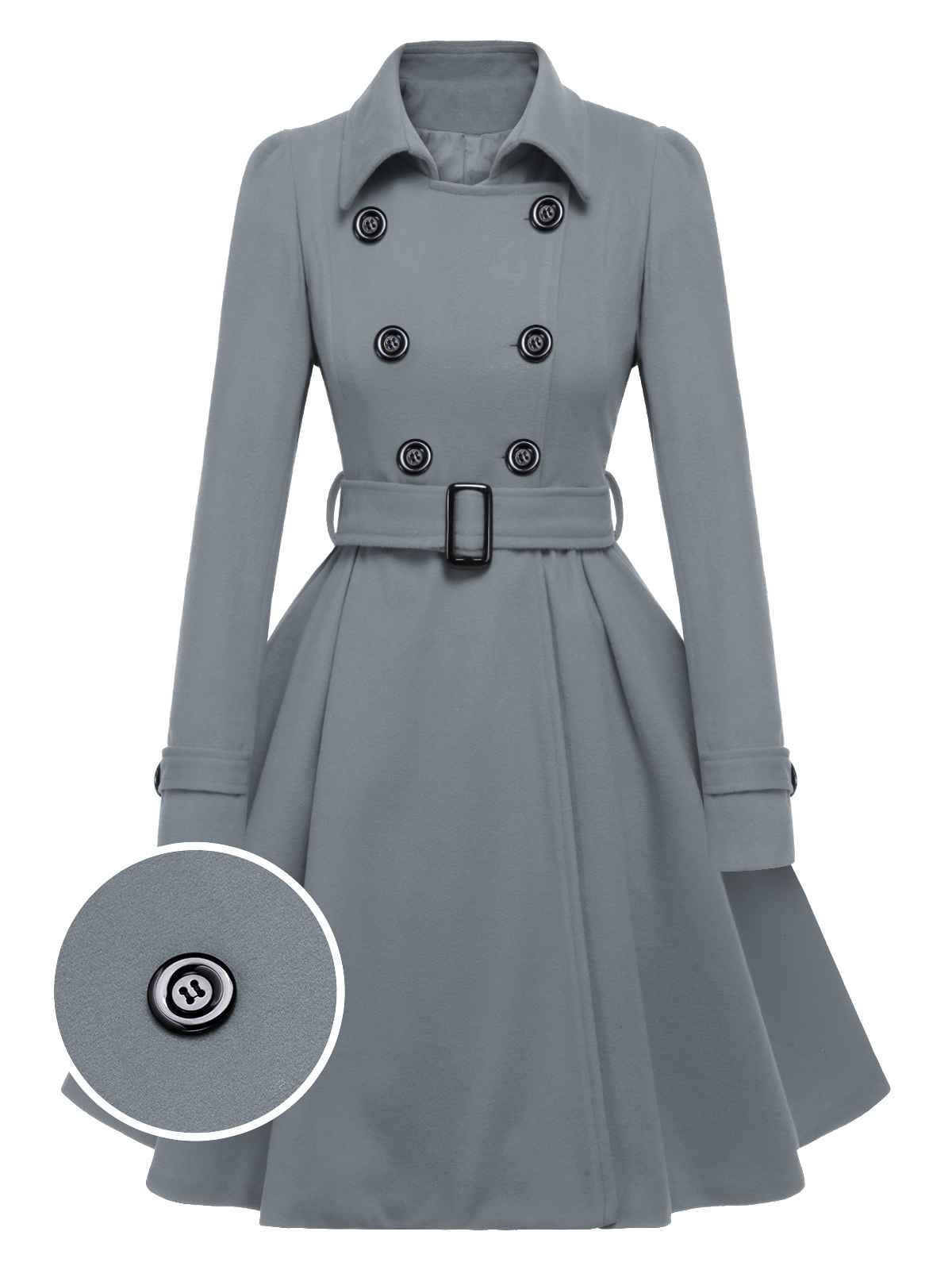 Eva - Cappotto slim monocromo con revers elegante