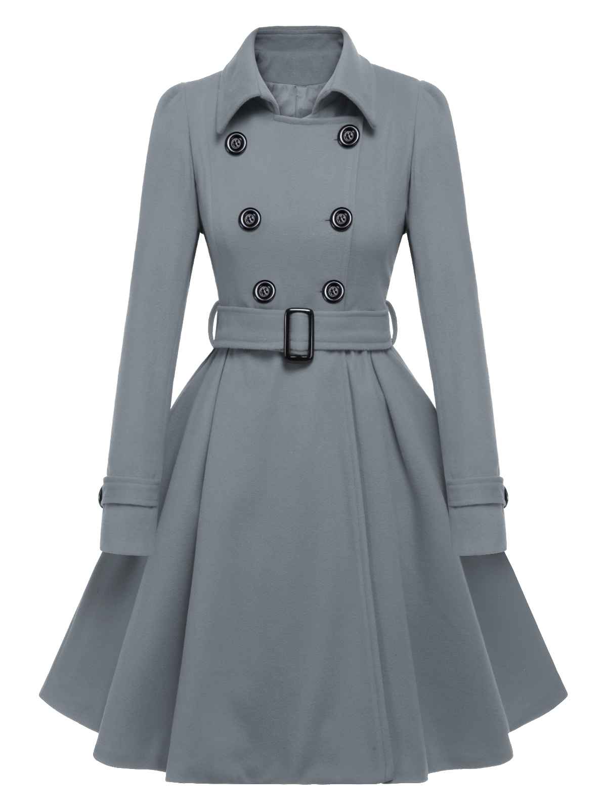 Eva - Cappotto slim monocromo con revers elegante