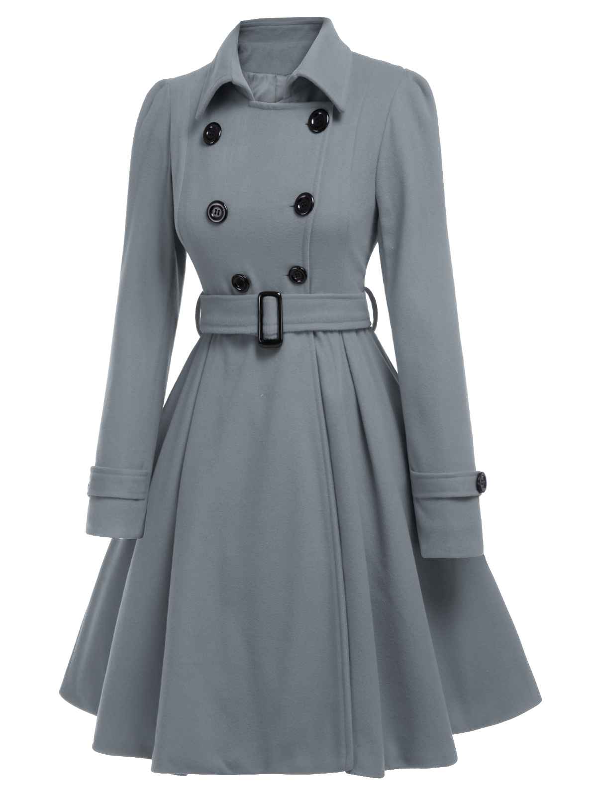Eva - Cappotto slim monocromo con revers elegante