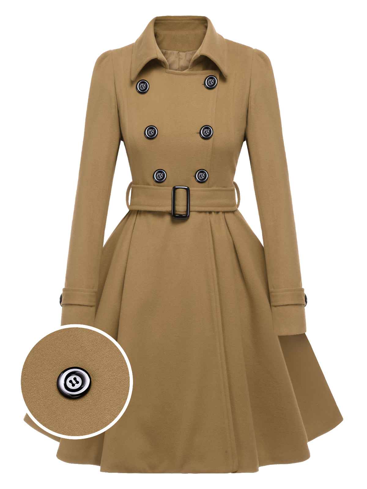 Eva - Cappotto slim monocromo con revers elegante