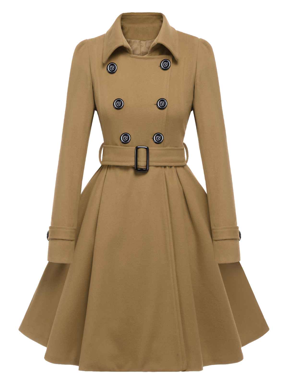 Eva - Cappotto slim monocromo con revers elegante