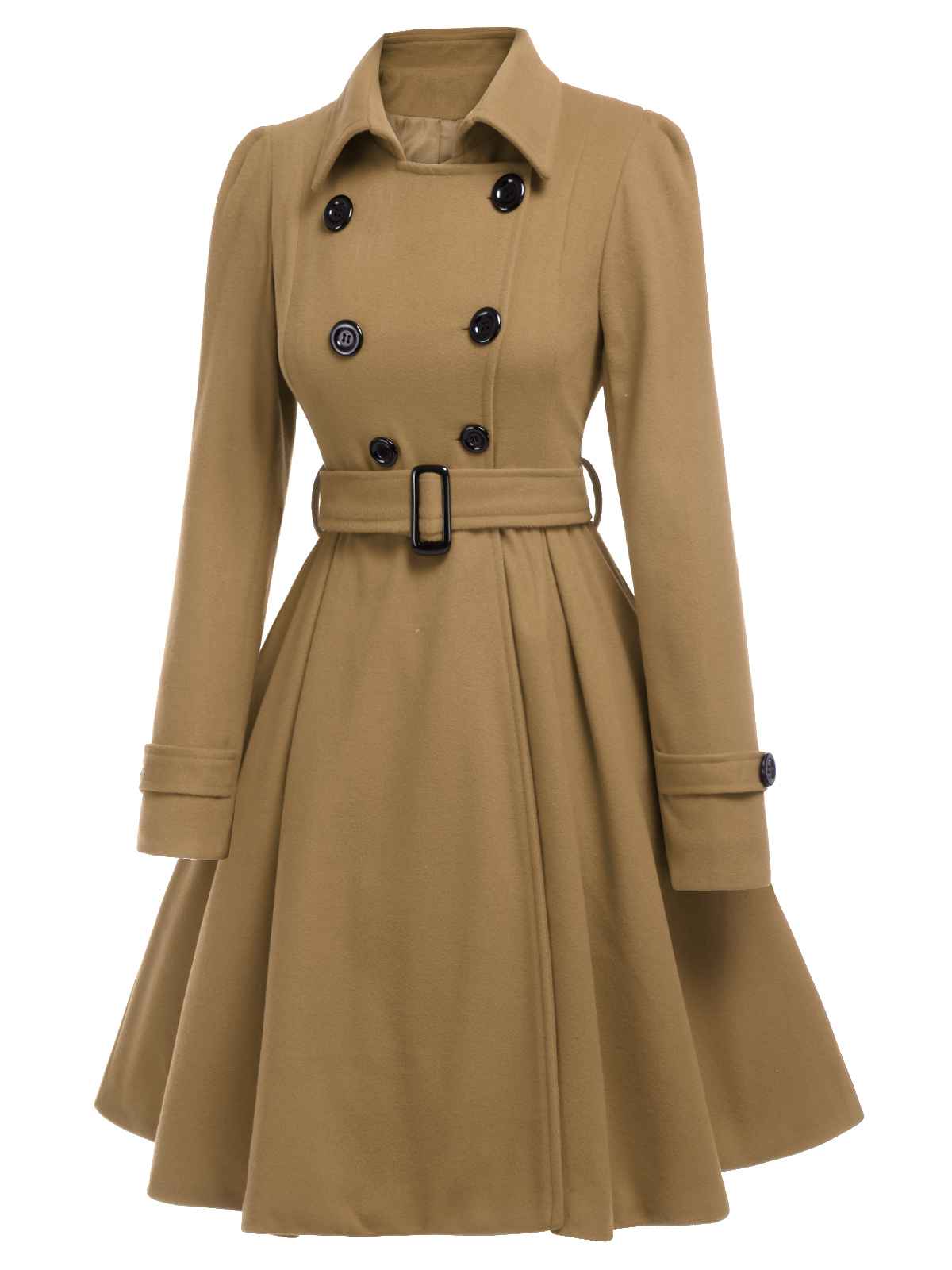 Eva - Cappotto slim monocromo con revers elegante