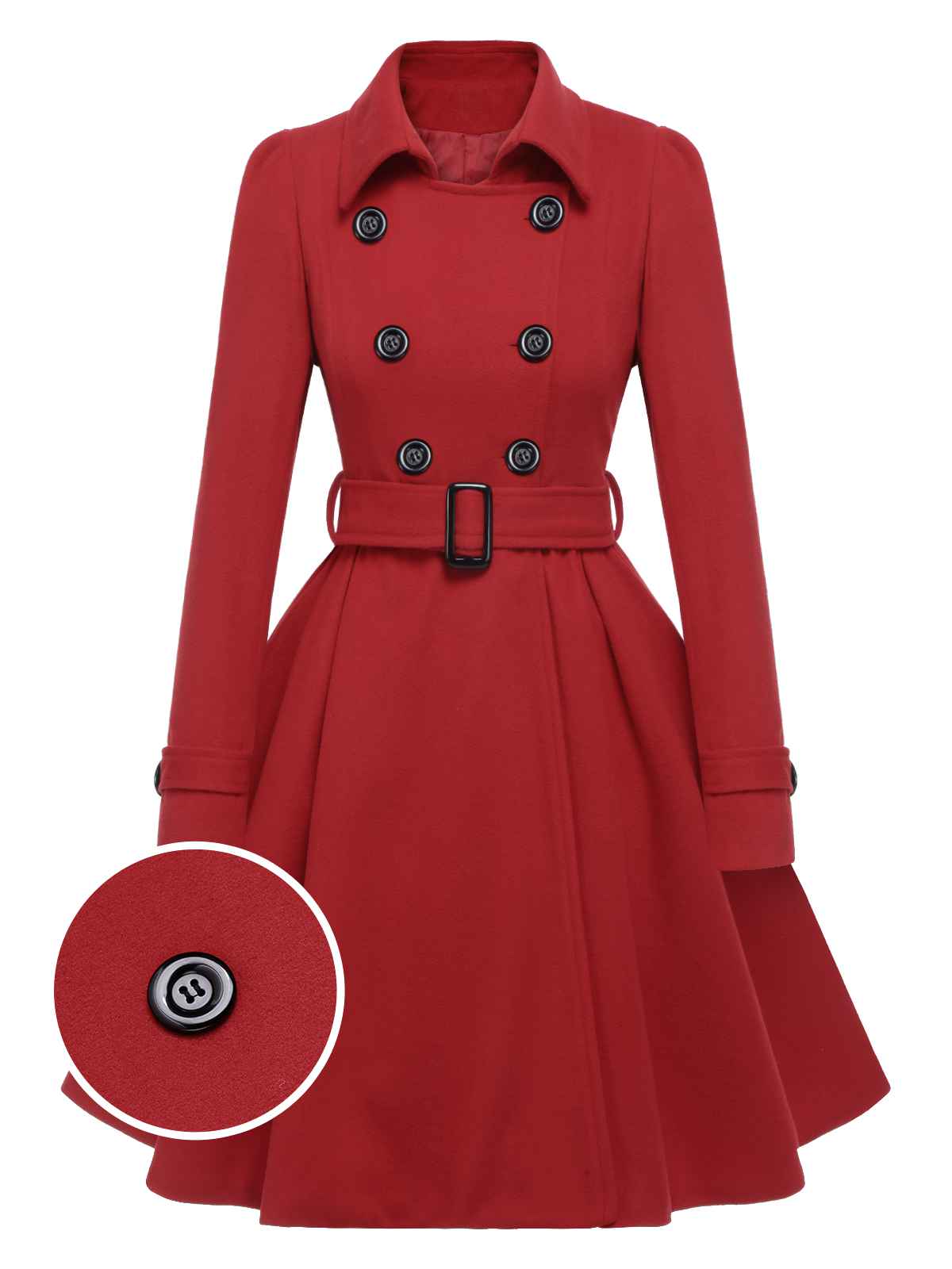 Eva - Cappotto slim monocromo con revers elegante
