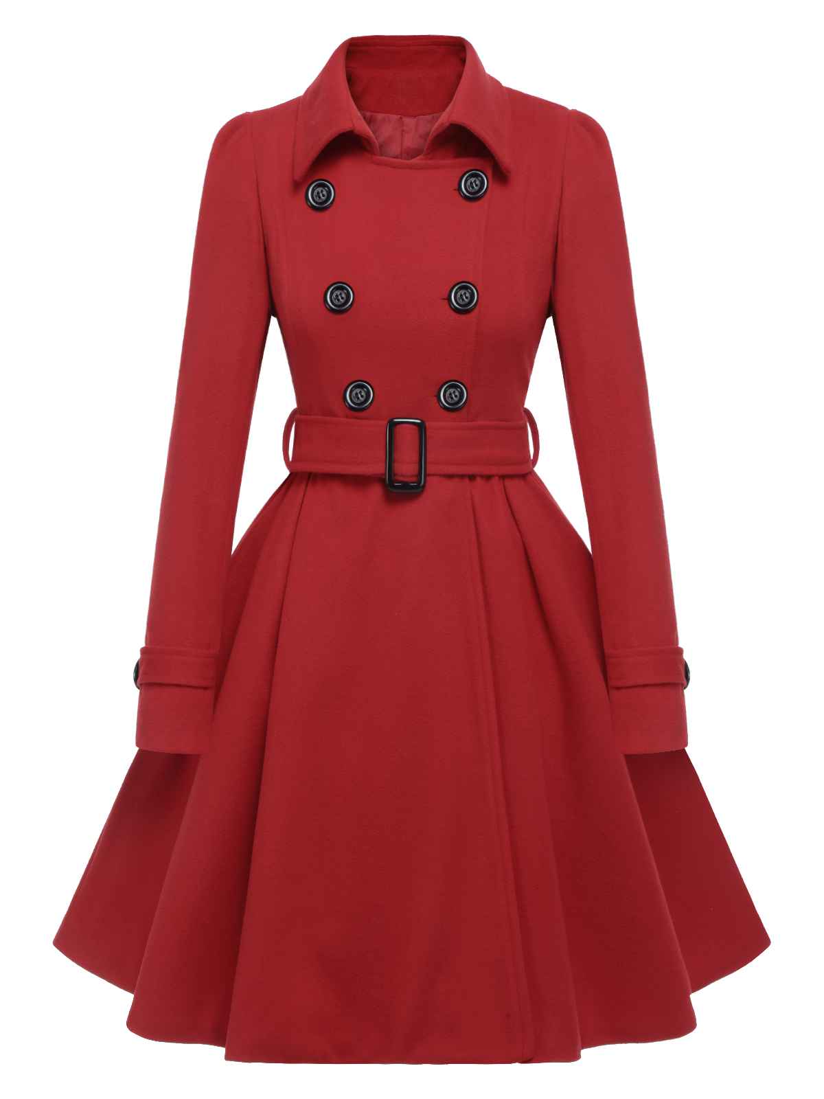 Eva - Cappotto slim monocromo con revers elegante