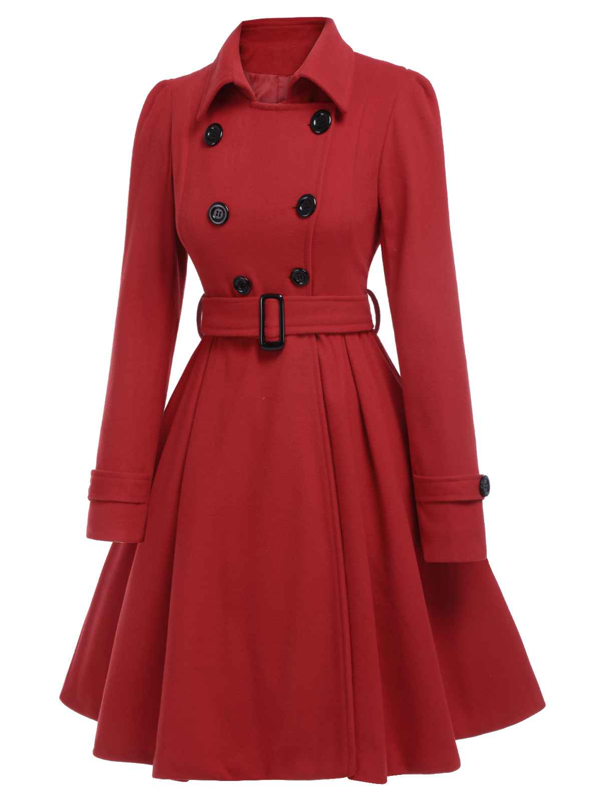 Eva - Cappotto slim monocromo con revers elegante