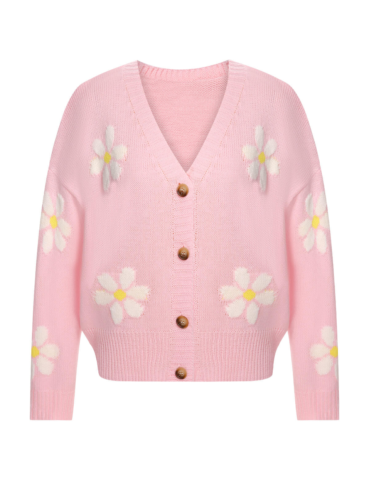 Eralda - Cardigan in maglia jacquard con fiori