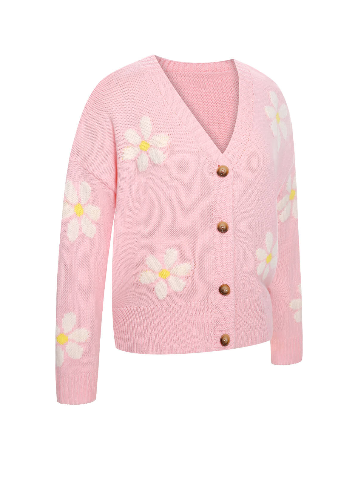 Eralda - Cardigan in maglia jacquard con fiori