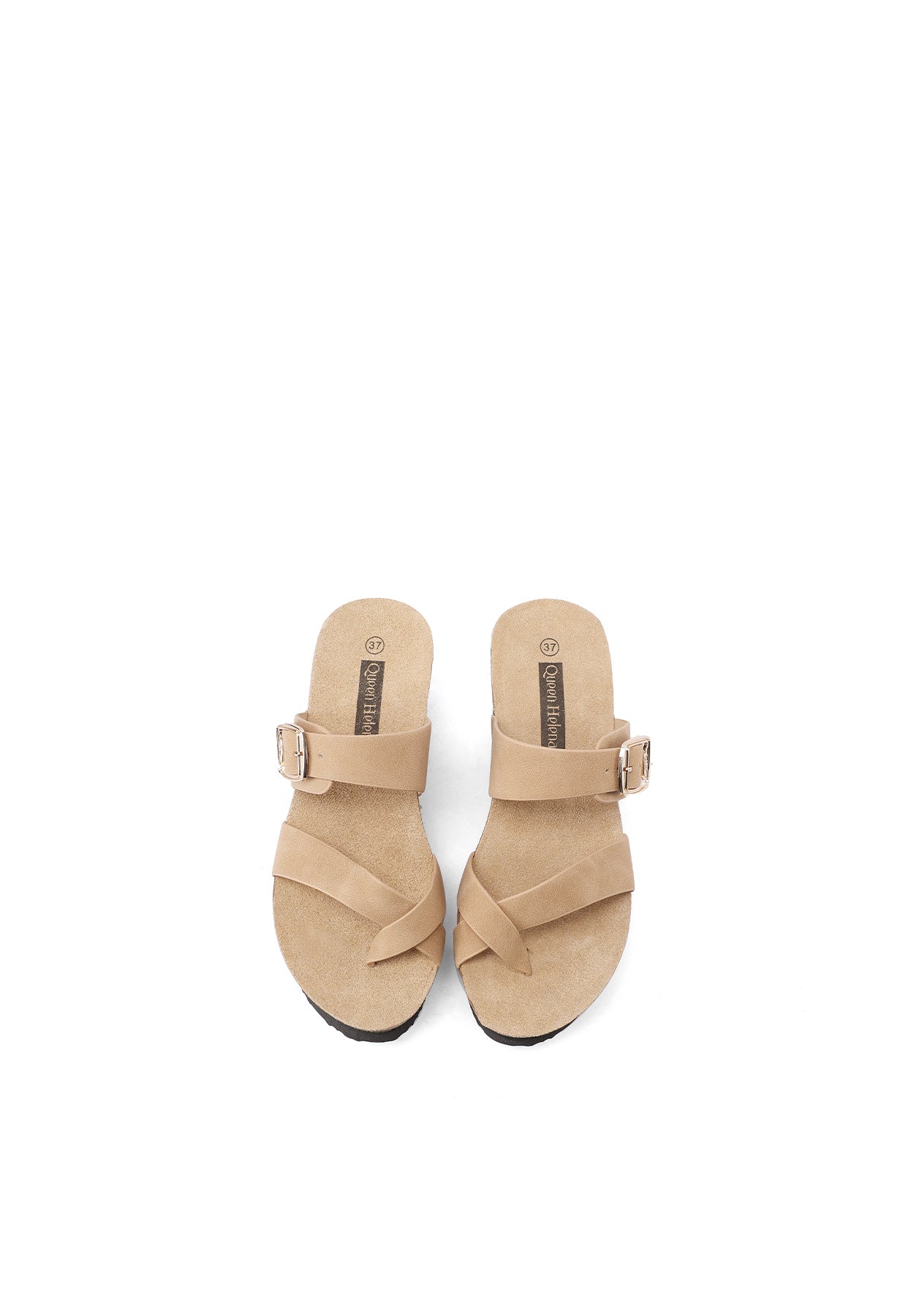 Quenita - Sandali con zeppa in ecopelle donna