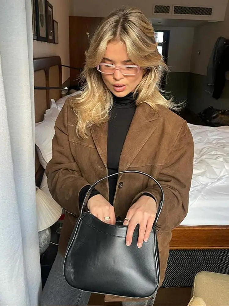Lara - Giacca Classica Donna Stile Scamosciato