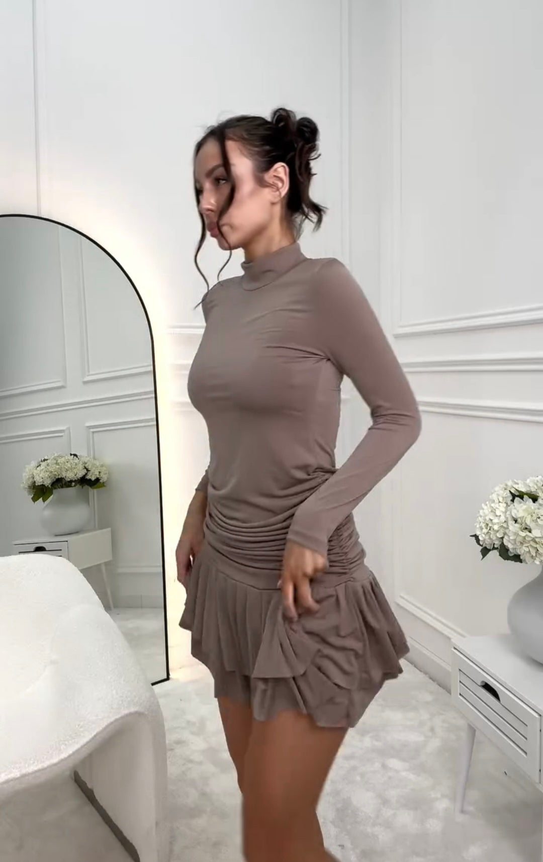 Rossana - Vestito elasticizzato con arricciature donna