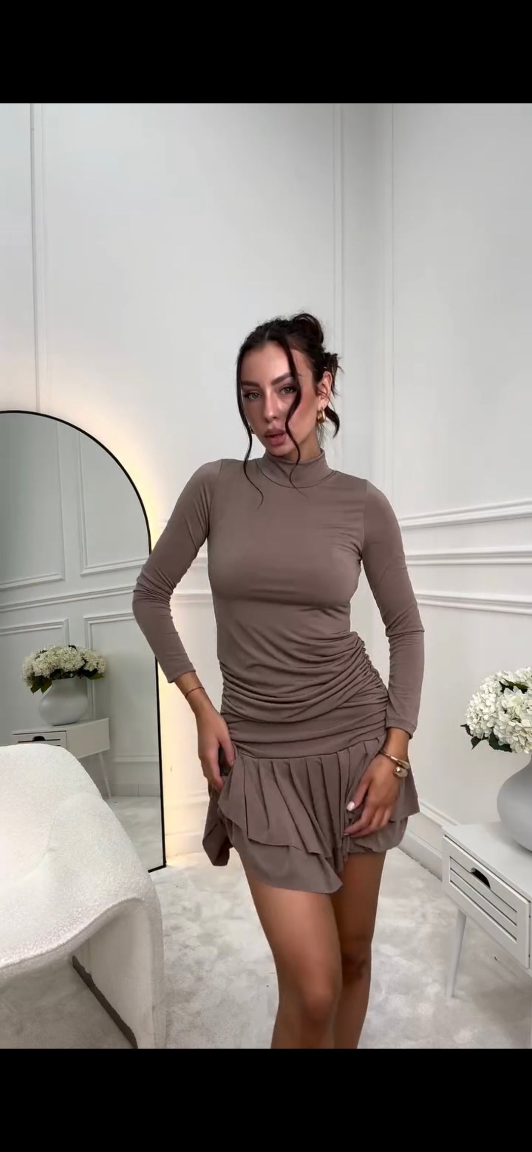 Rossana - Vestito elasticizzato con arricciature donna