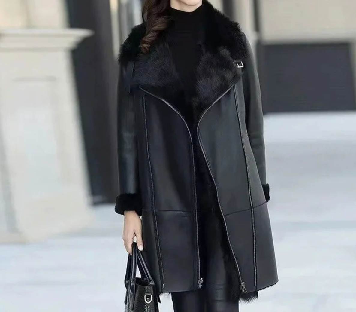 Eda - Giacca classica da donna in vera pelle