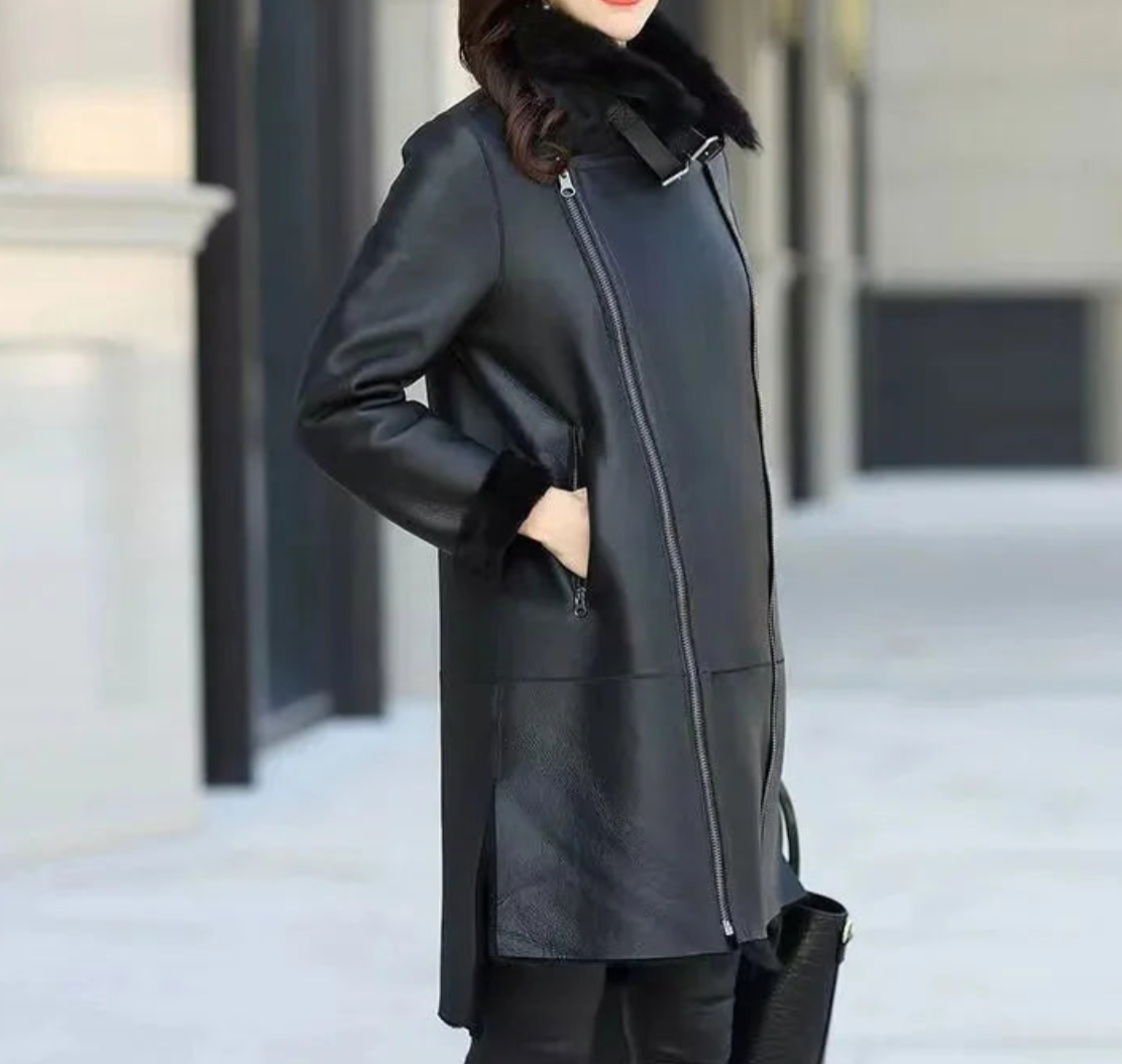 Eda - Giacca classica da donna in vera pelle