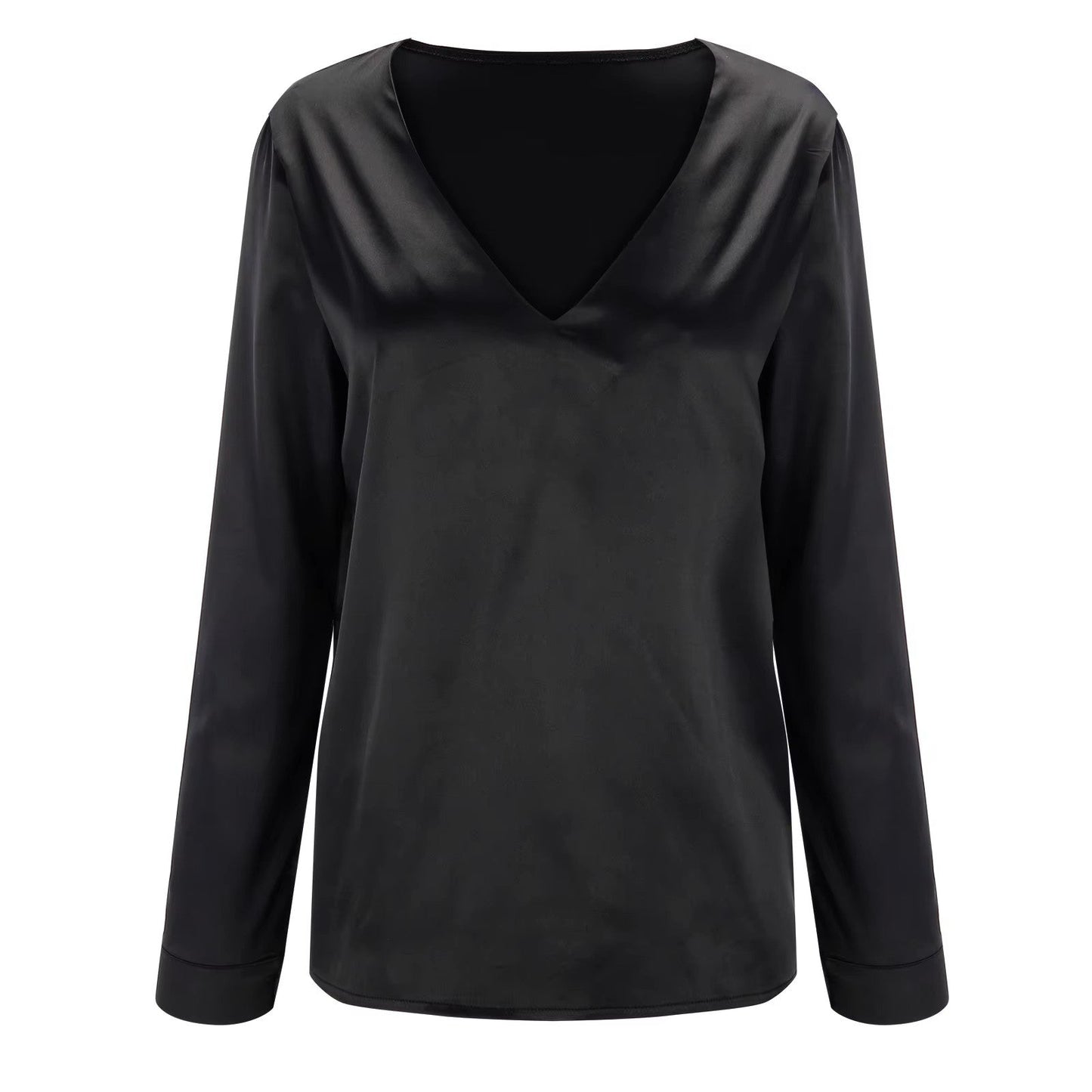 Mafalda – Camicia in Raso con Scollatura Profonda Elegante