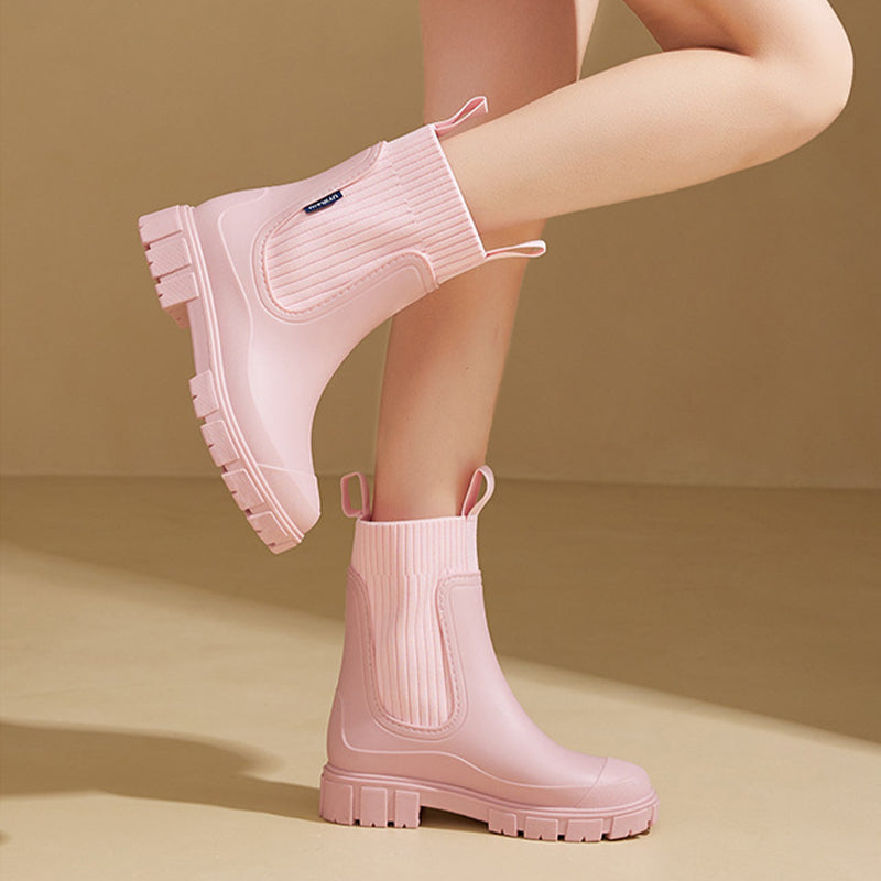 Sergia - Stivali impermeabili con suola spessa donna Rosa