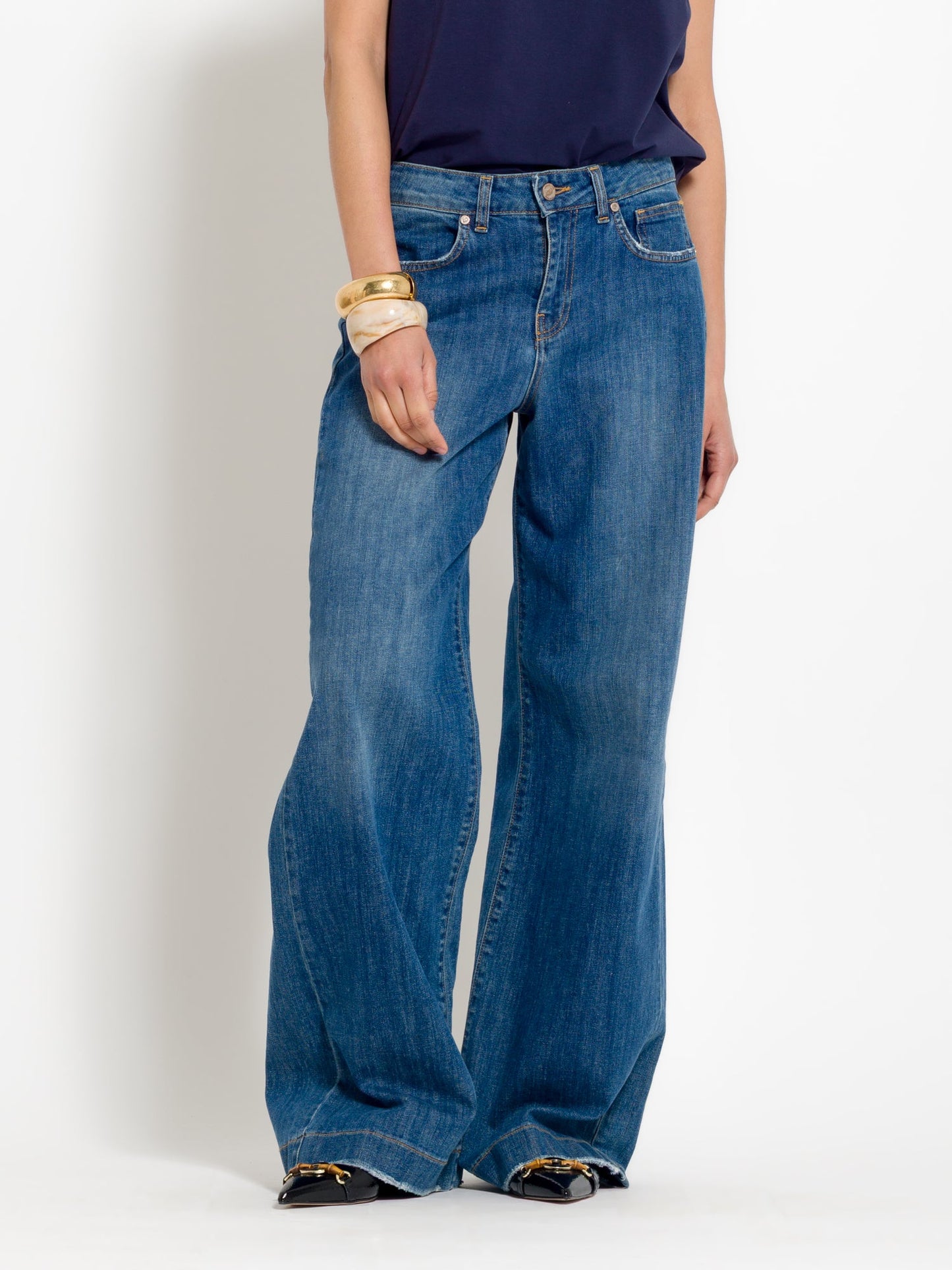 Sestilia - Jeans a palazzo in denim da donna Blu
