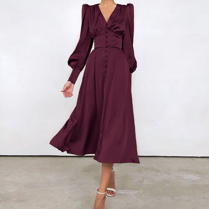 Tinni - Abito midi in raso elegante da donna