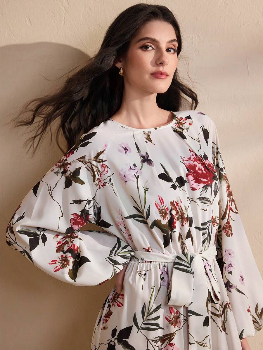 Simona – Abito Midi Elegante Donna con Stampa Floreale 4