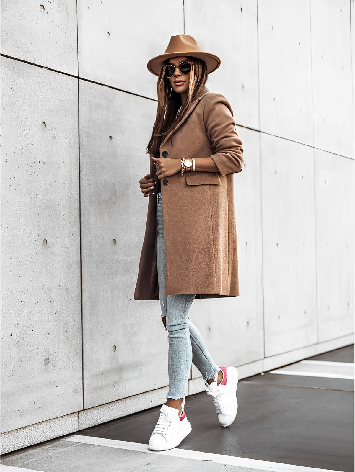 Chiara – Cappotto Donna Elegante Lungo a Due Bottoni