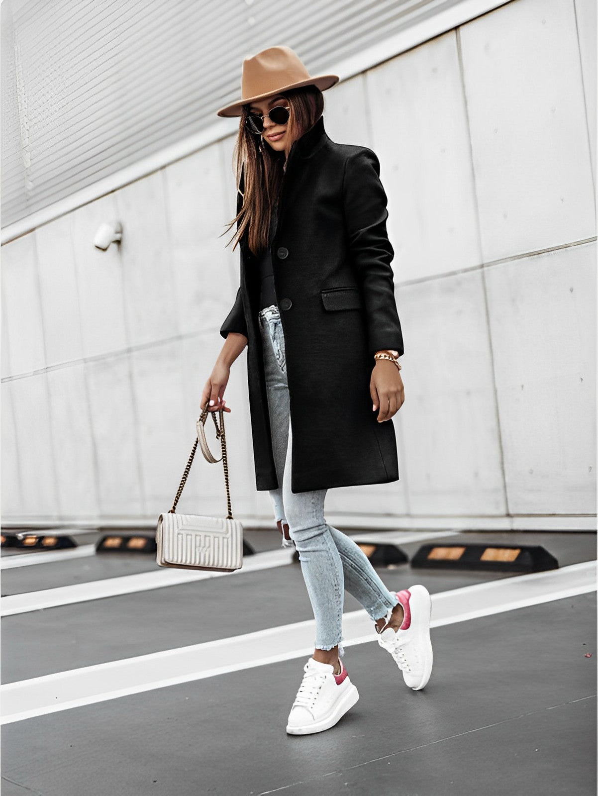 Chiara – Cappotto Donna Elegante Lungo a Due Bottoni