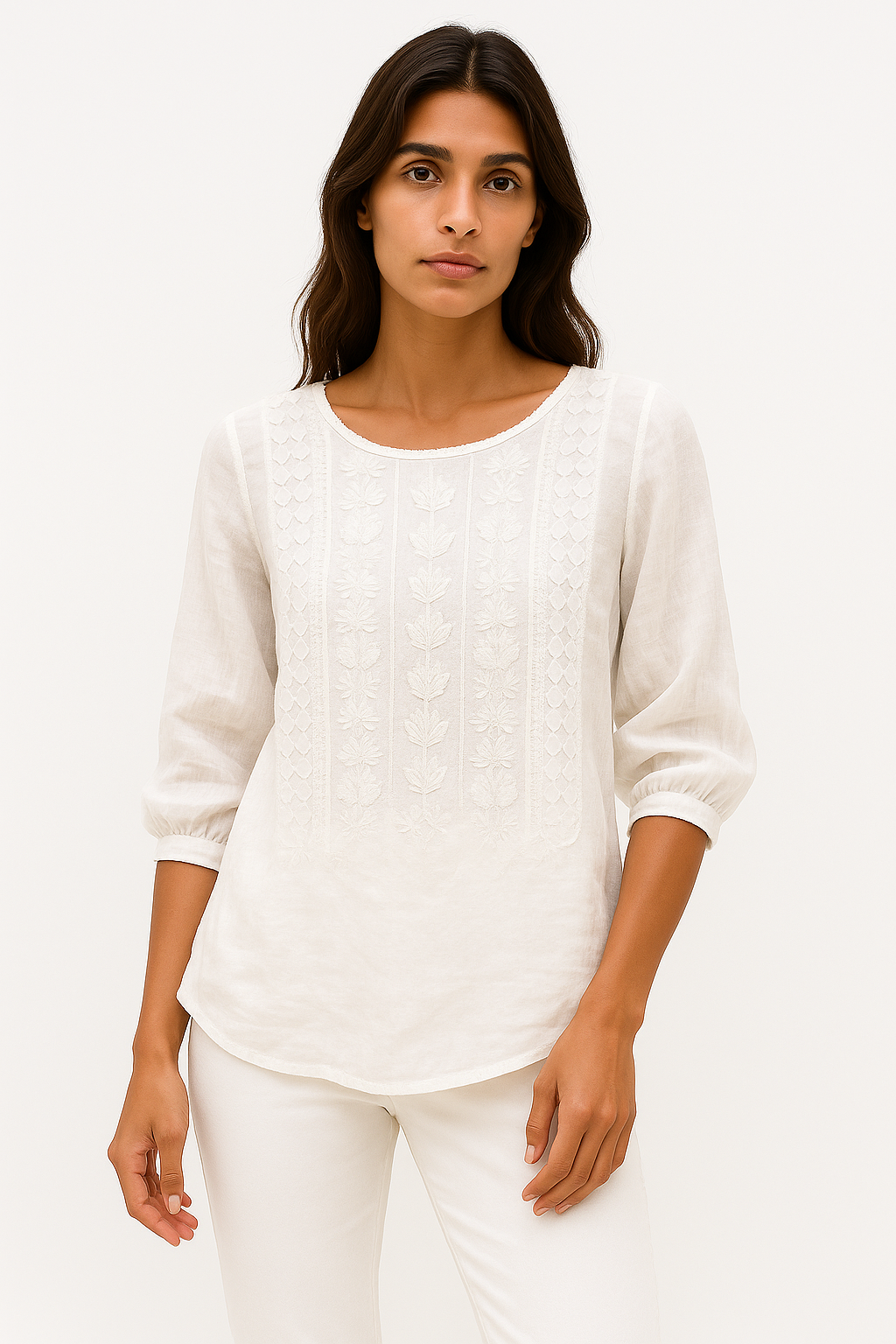 Laura - Donna Camicetta Cotone Leggero, Ricamo Elegante