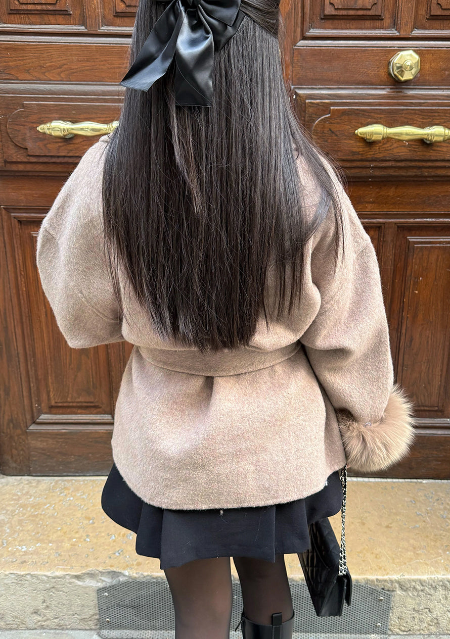 Emilia - Cappotto di lusso beige marrone elegante