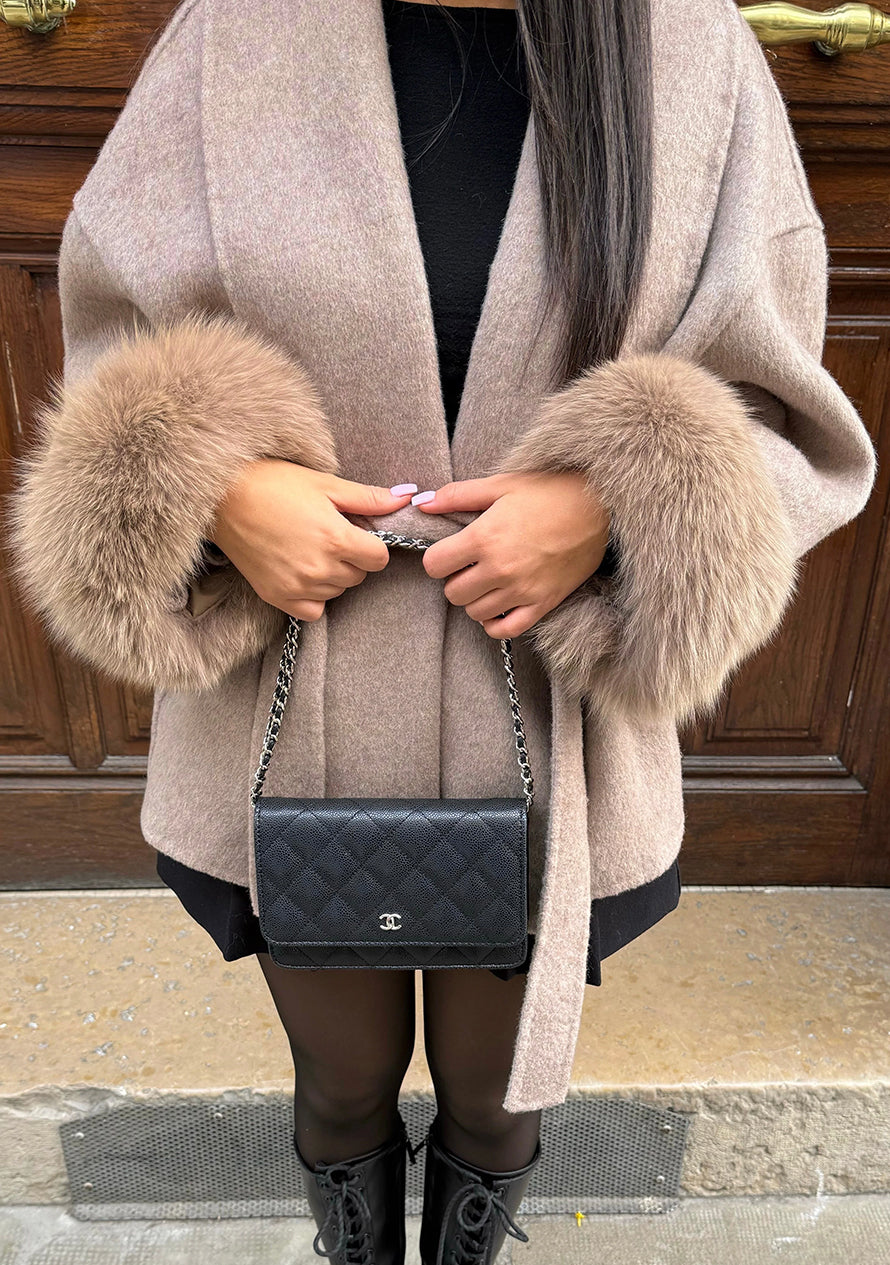Emilia - Cappotto di lusso beige marrone elegante