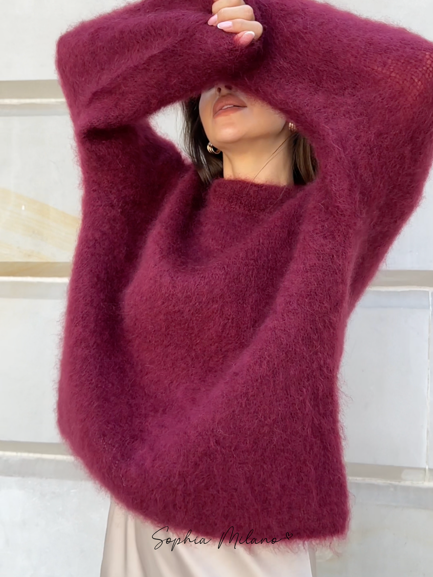Erica - Maglione girocollo in mohair morbido
