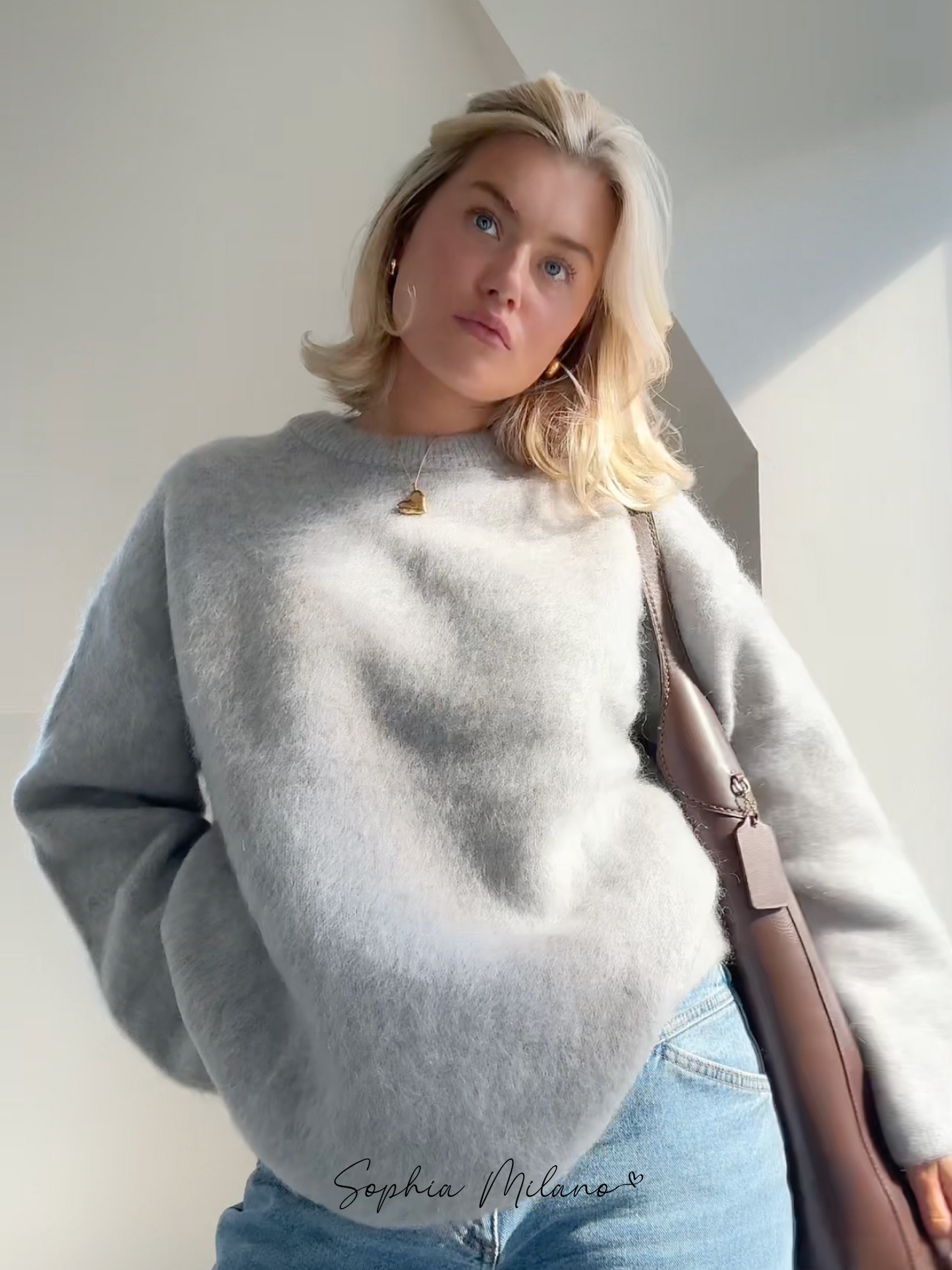 Erica - Maglione girocollo in mohair morbido