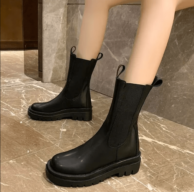 Hanna – Stivali Alti Neri Donna Slip-On Comodi