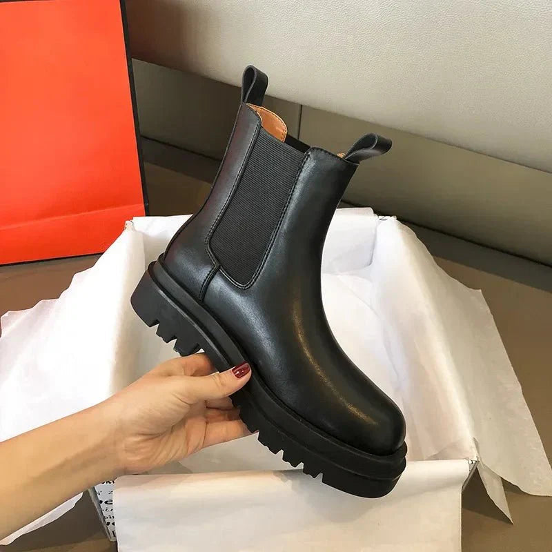 Hanna – Stivali Alti Neri Donna Slip-On Comodi