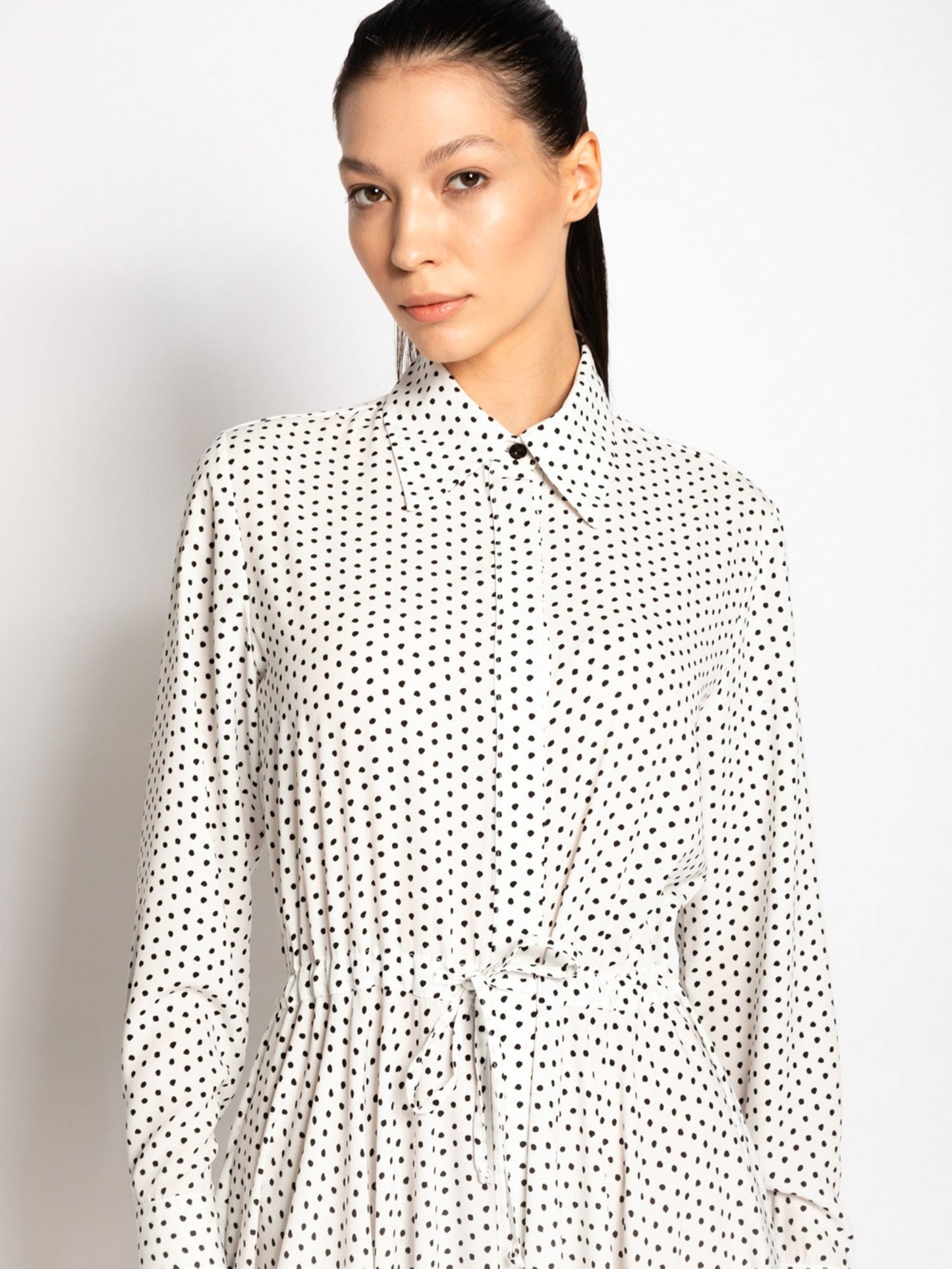 Tarsia - Abito lungo chemisier elegante da donna BIANCO
