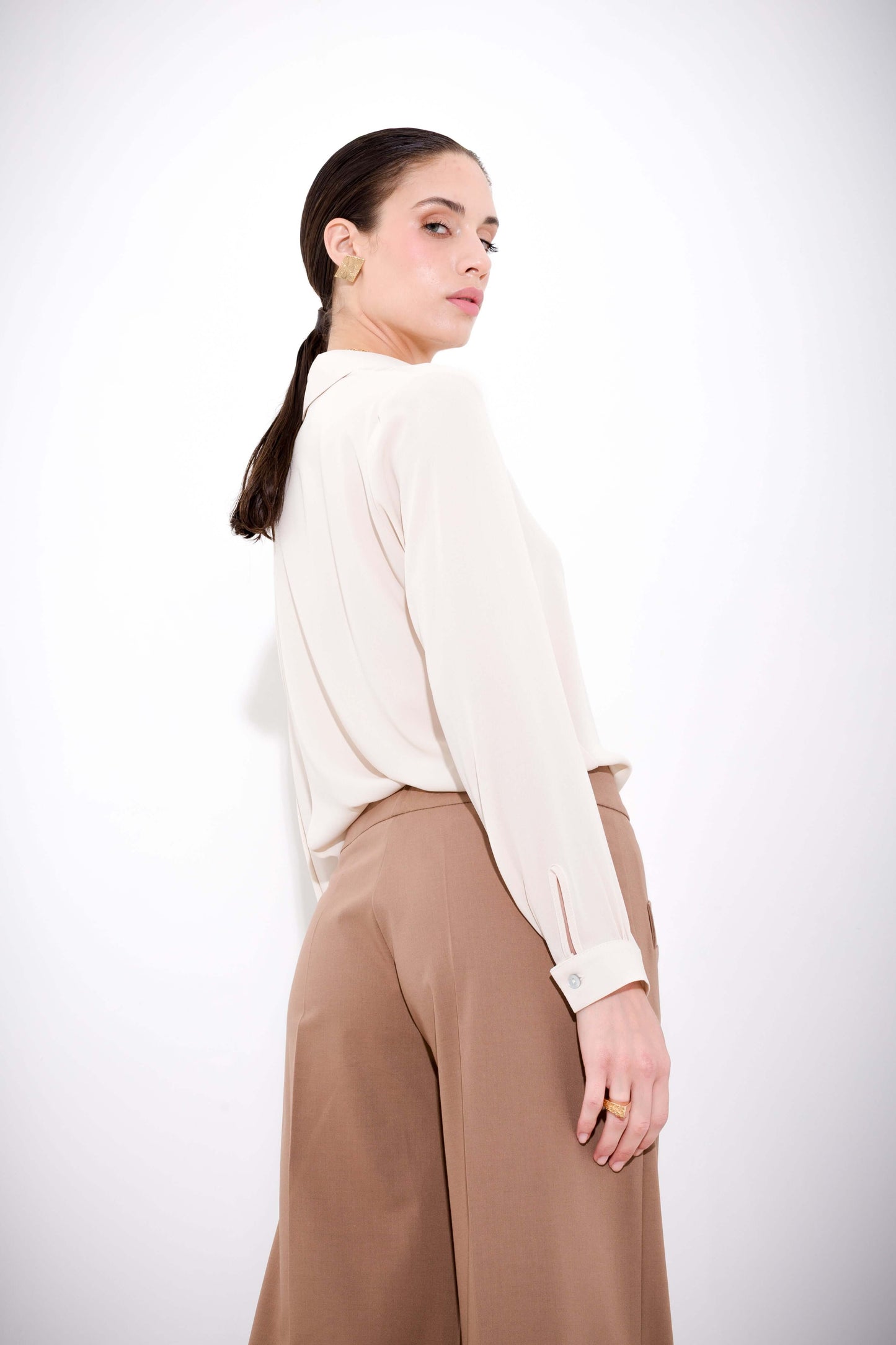 Tatiana - Camicia elegante in viscosa da donna Beige