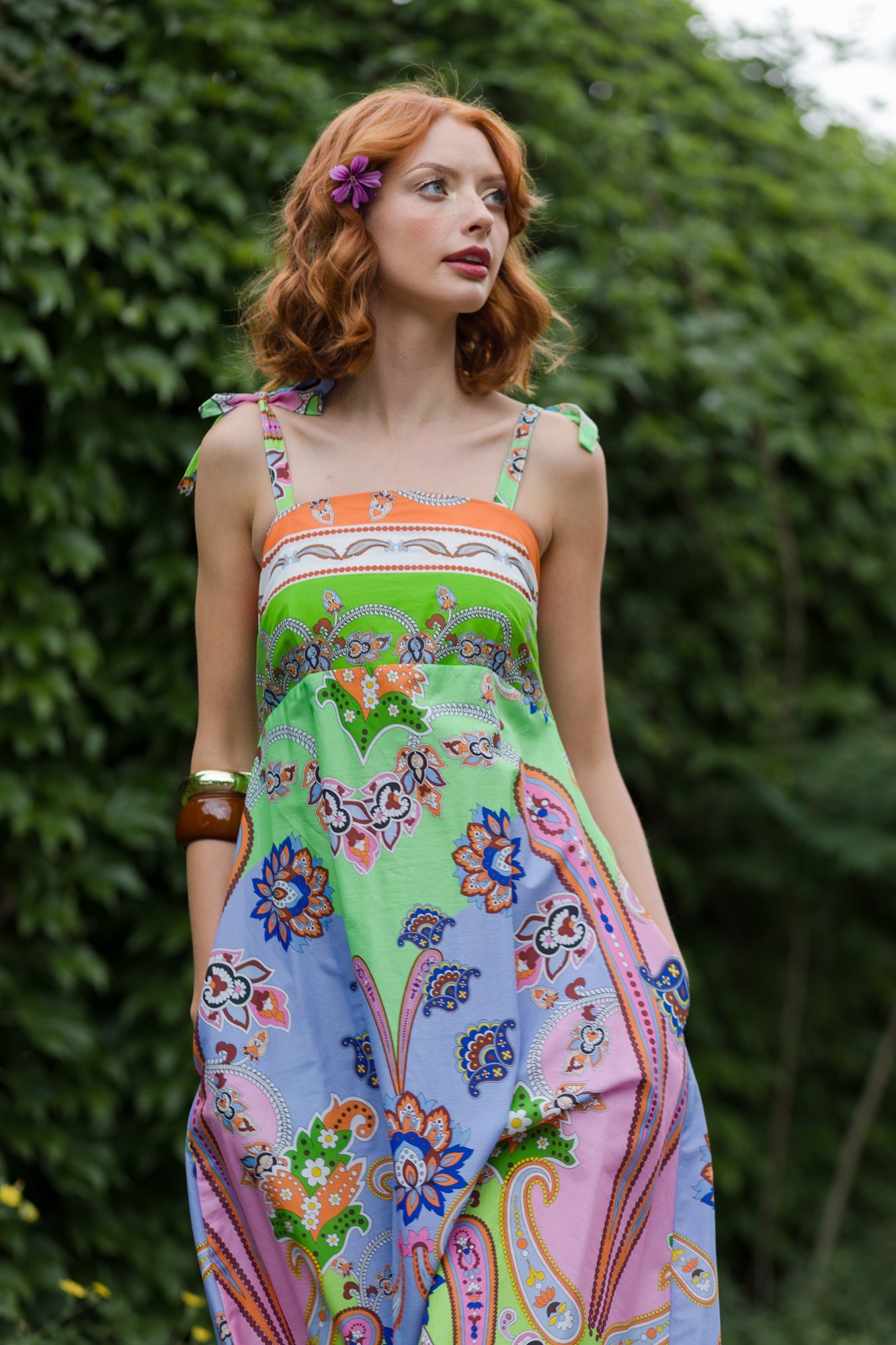 Tecla - Abito lungo stampato elegante da donna MULTICOLORE