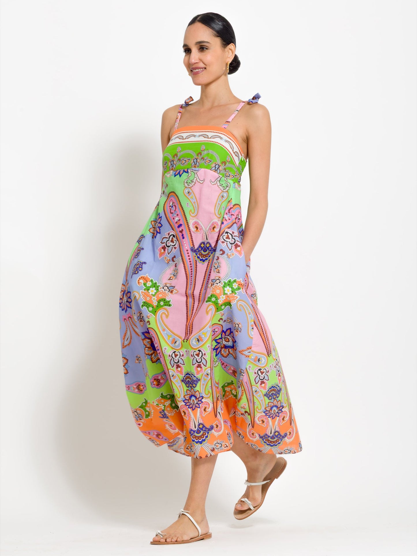 Tecla - Abito lungo stampato elegante da donna MULTICOLORE