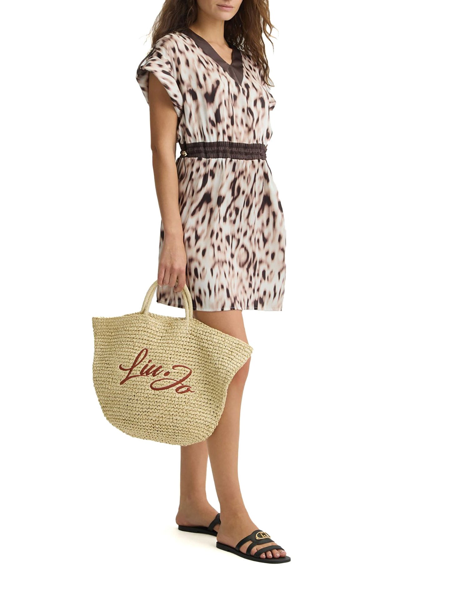 Teodora - Abito corto in raso animalier da donna Animale