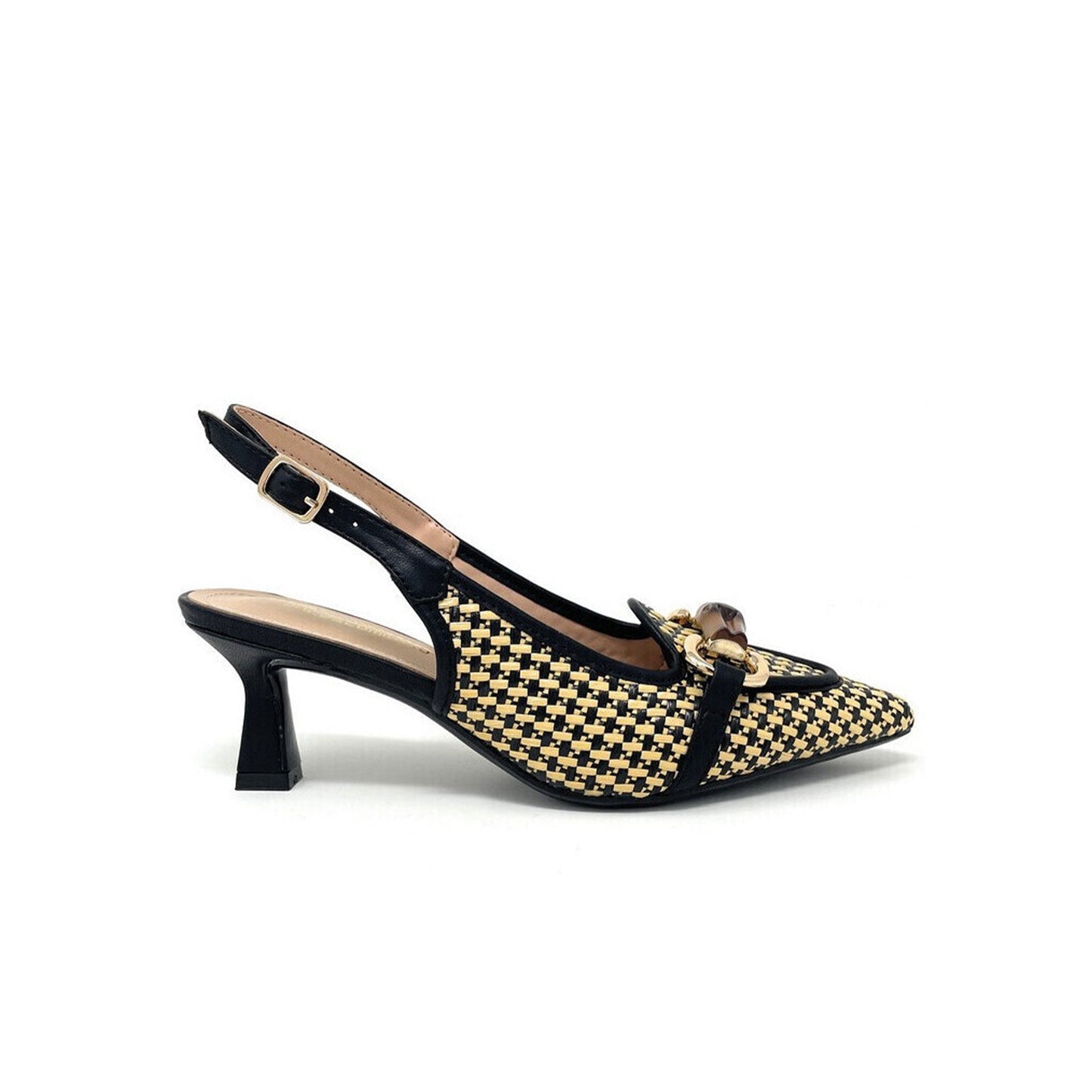 Tiberia - Décolleté praga nero beige da donna Nero+Beige