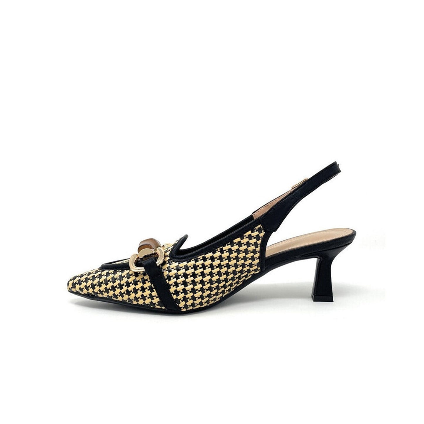 Tiberia - Décolleté praga nero beige da donna Nero+Beige