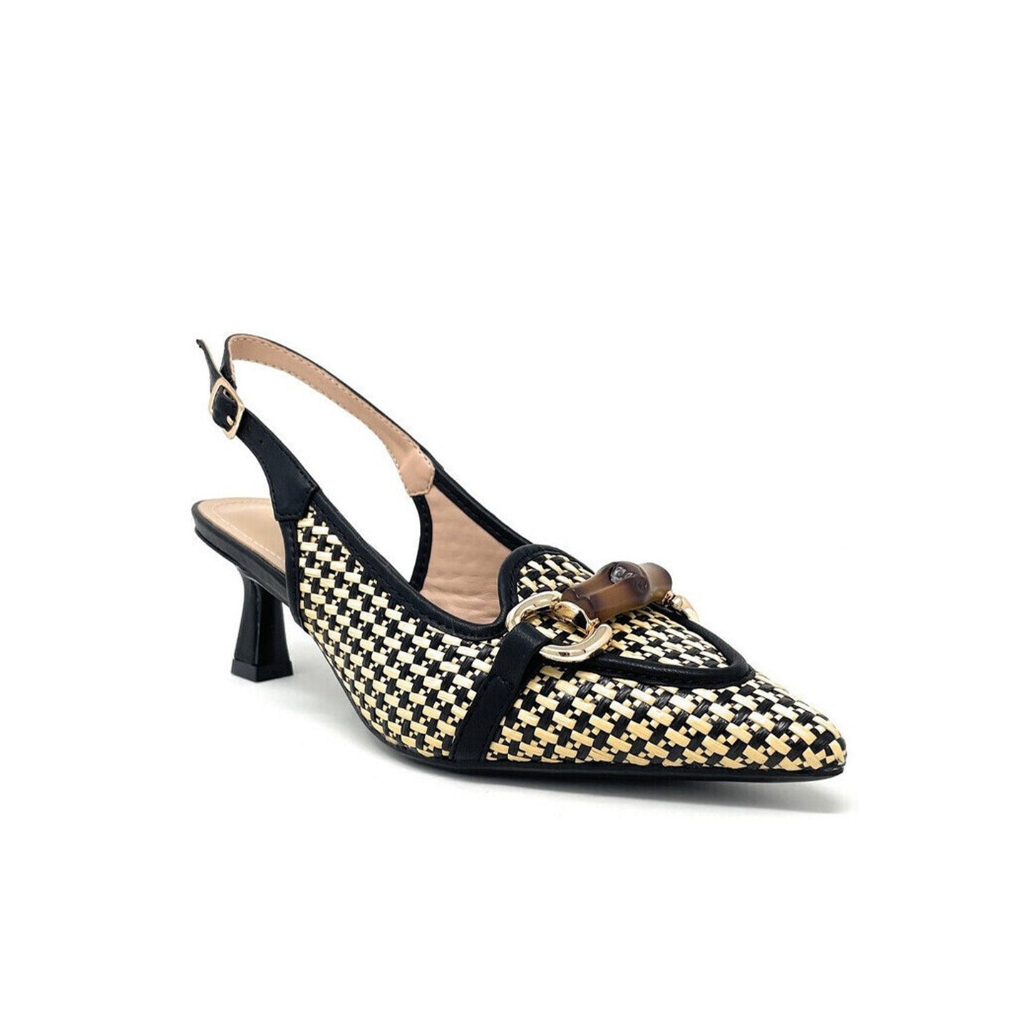 Tiberia - Décolleté praga nero beige da donna Nero+Beige